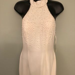 White halter prom dress